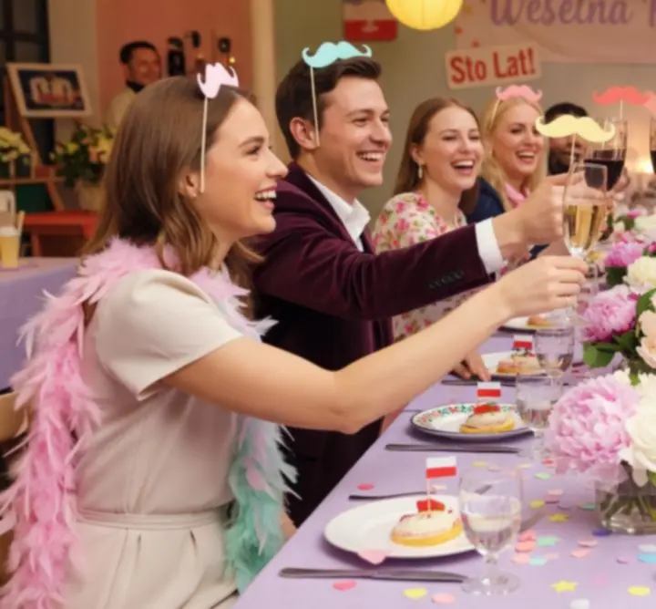 Goście bawiący się przy eleganckich stołach podczas wydarzenia Social Event Tour