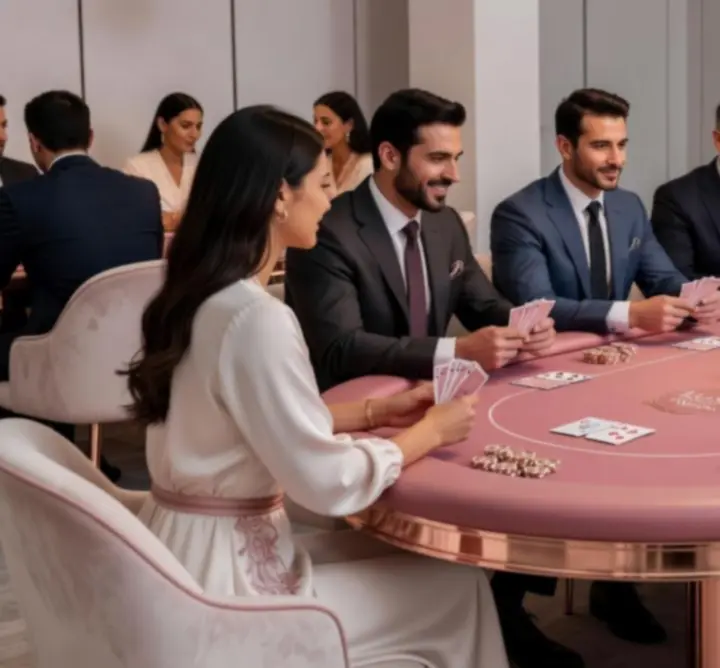 Stół pokerowy przygotowany na elegancki wieczór eventowy